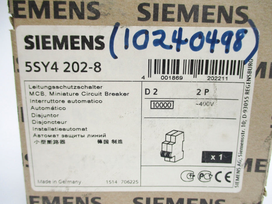 SIEMENS 5SY4202-8 2A 400V NSMP