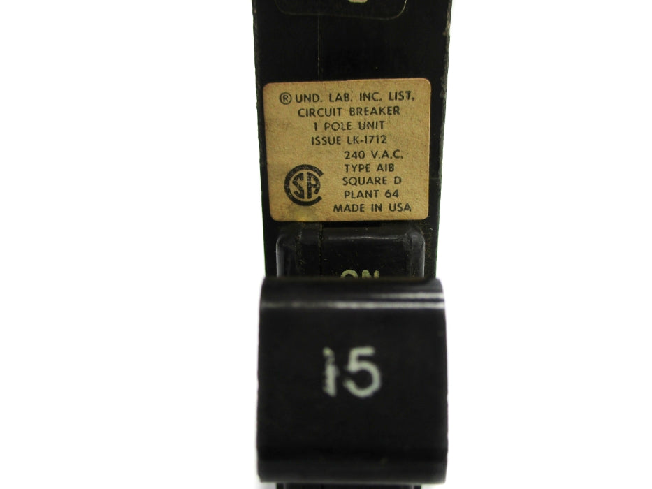 SQUARE D A1B115 15A 240VAC UNMP