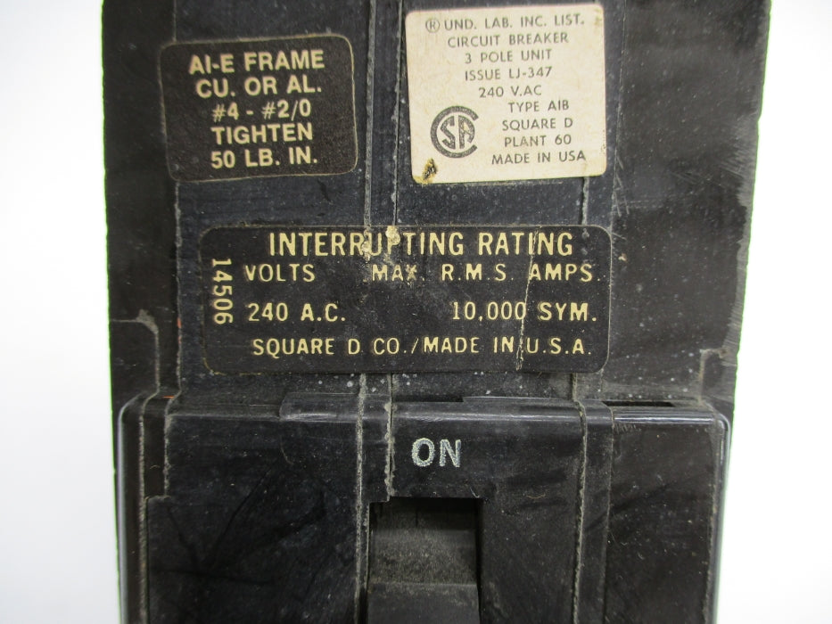 SQUARE D A1B3100 100A 240VAC UNMP