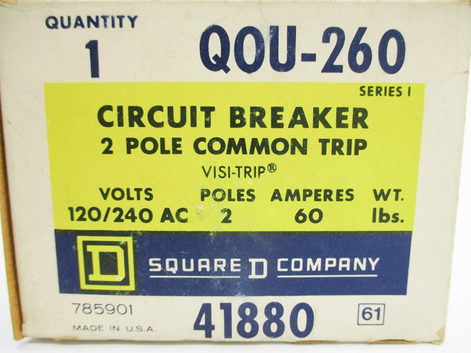 SQUARE D QOU260 SER. 1 60A 120/240VAC NSMP