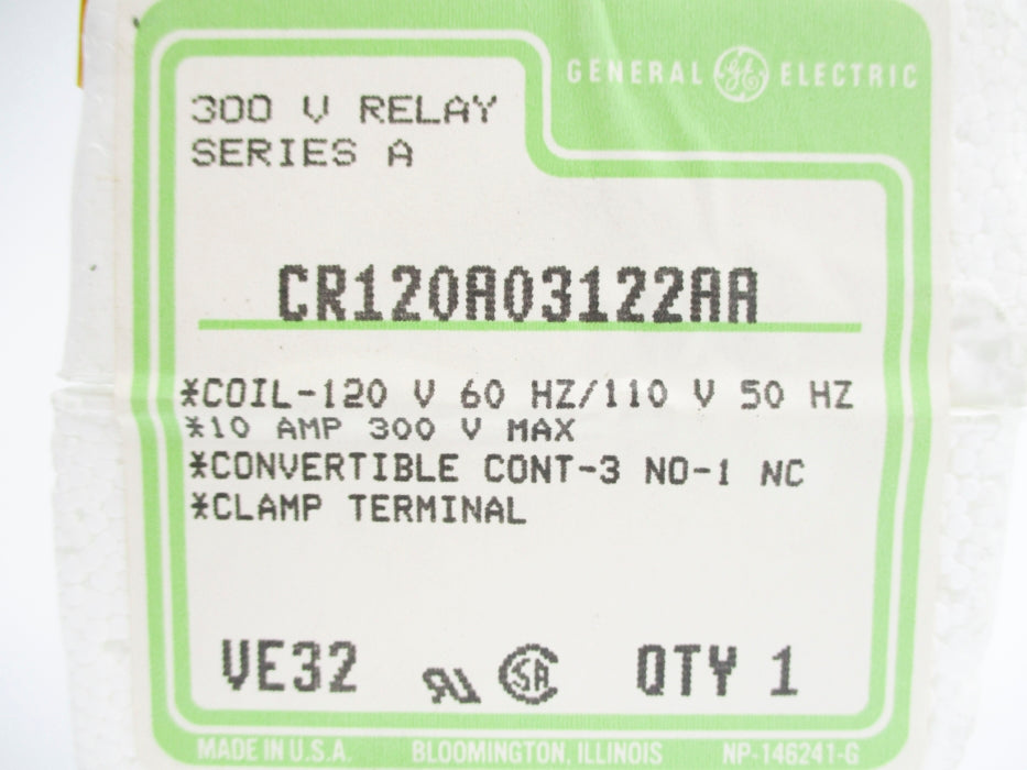 GENERAL ELECTRIC CR120A03122AA SER. A 300V 10A NSFS