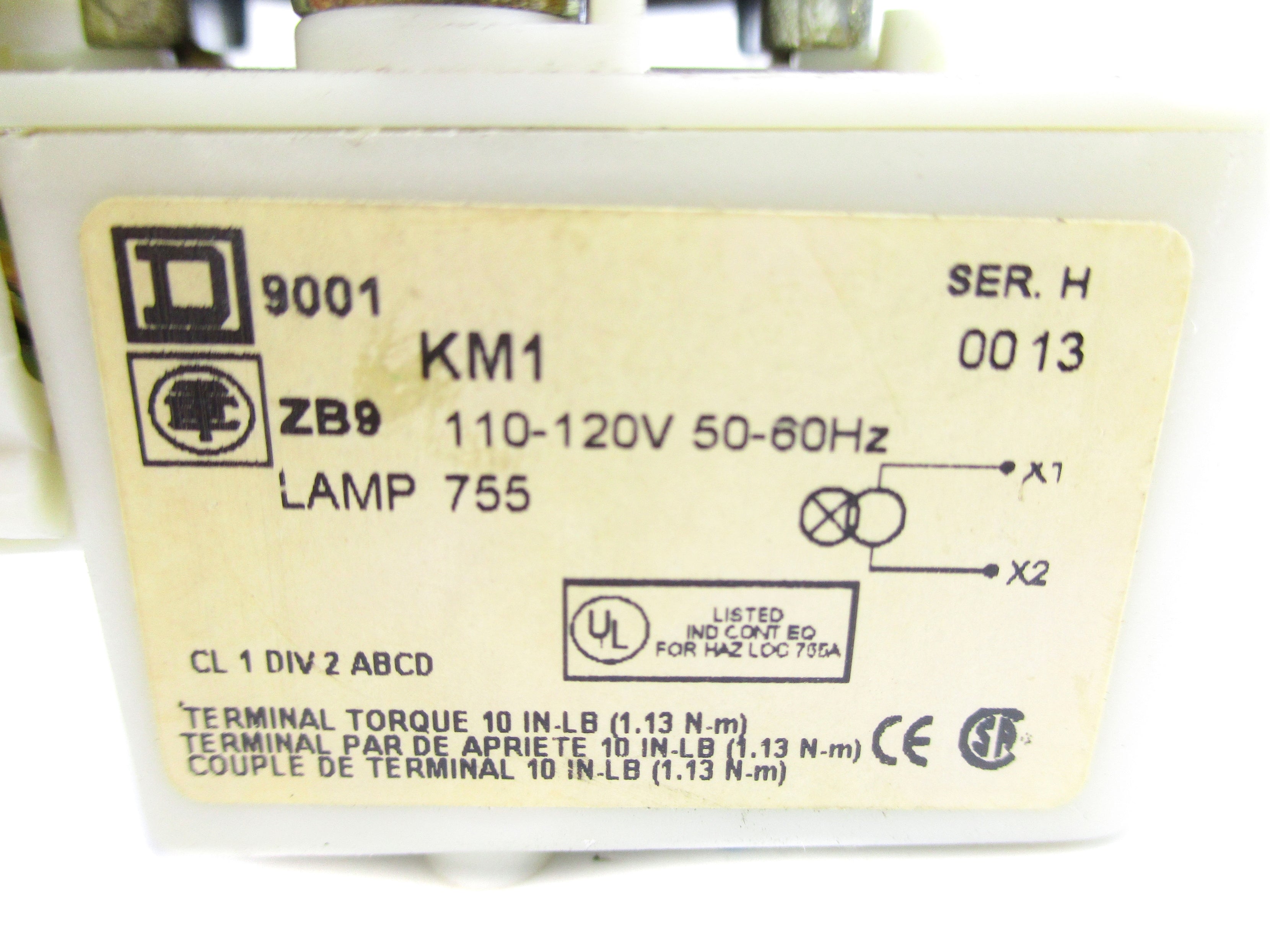 SQUARE D 9001TP1R1 SER. H NSNP