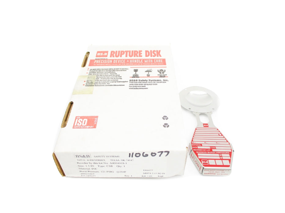 BS&B SAFETY SYSTEMS 1106077 121PSIG 284F NSMP