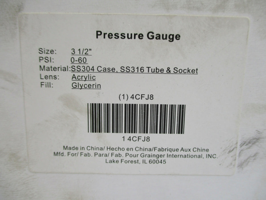 GRAINGER 4CFJ8 60PSI NSMP