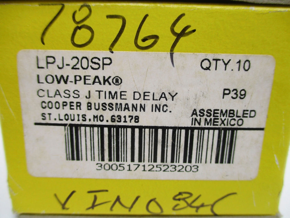 BUSSMANN LPJ-20SP 600VAC 20A (PKG OF 10) (YL/YL) NSMP
