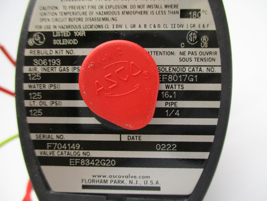 ASCO EF8342G20 125PSI 120/60 NSNP