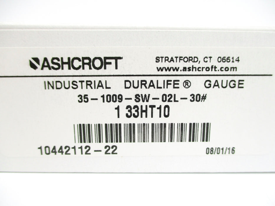 ASHCROFT 35-1009-SW-02L-30# 30PSI NSMP