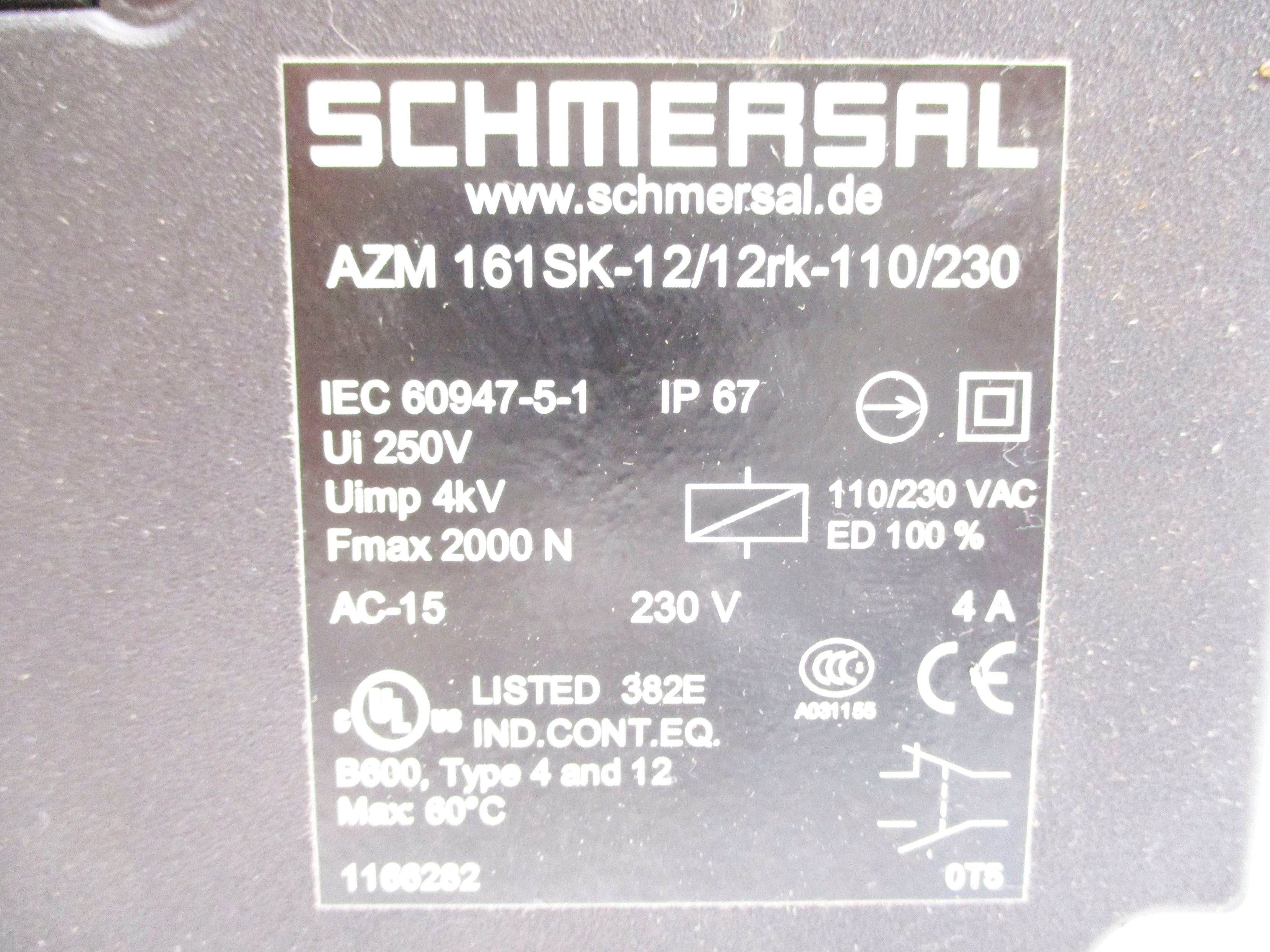 SCHMERSAL AZM161SK-12/12RK-110/230 250V NSNP