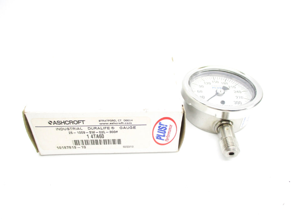 ASHCROFT 25-1009-SW-02L-300# 300PSI 2-1/2" NSMP