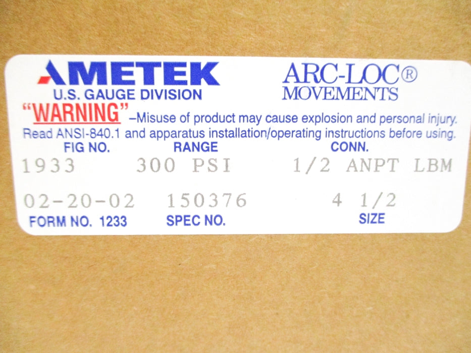 AMETEK 150376 300PSI NSMP