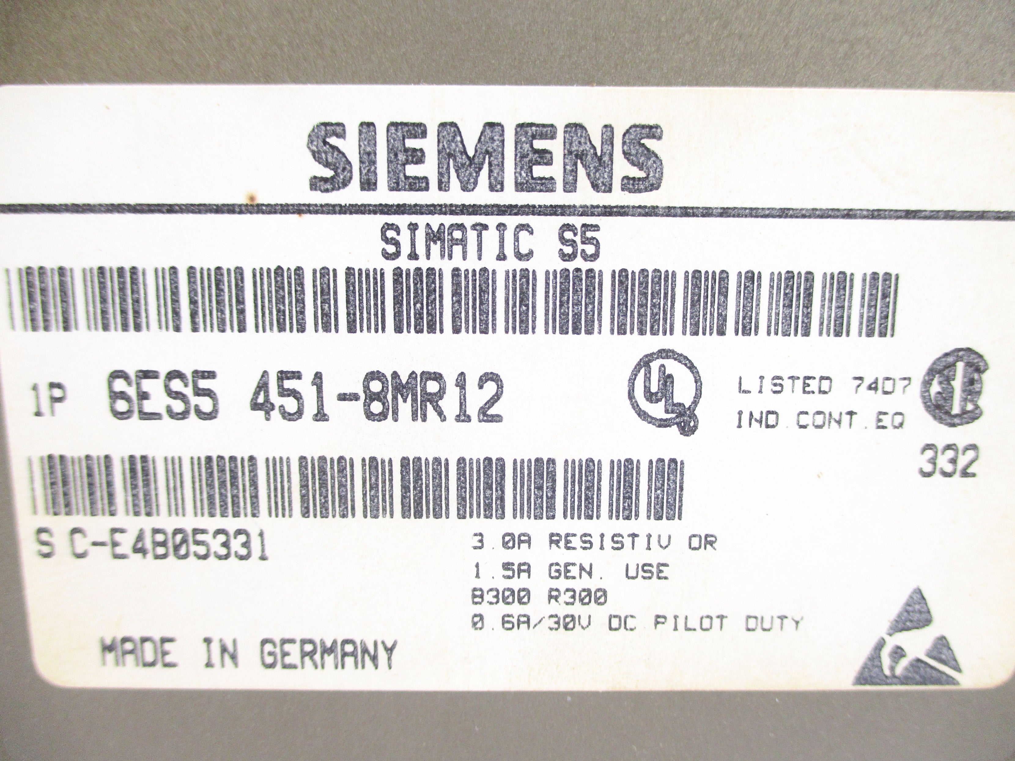 SIEMENS 6ES5451-8MR12 230VAC NSNP