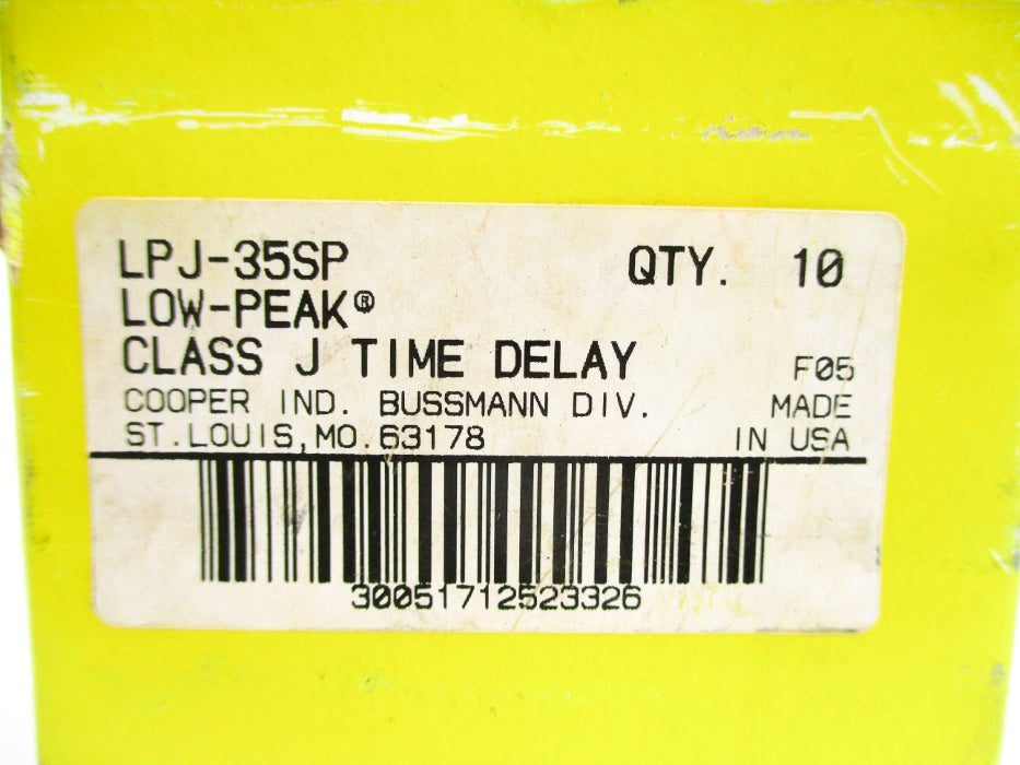 BUSSMANN LPJ-35SP 35A 600VAC (PKG OF 10) NSMP
