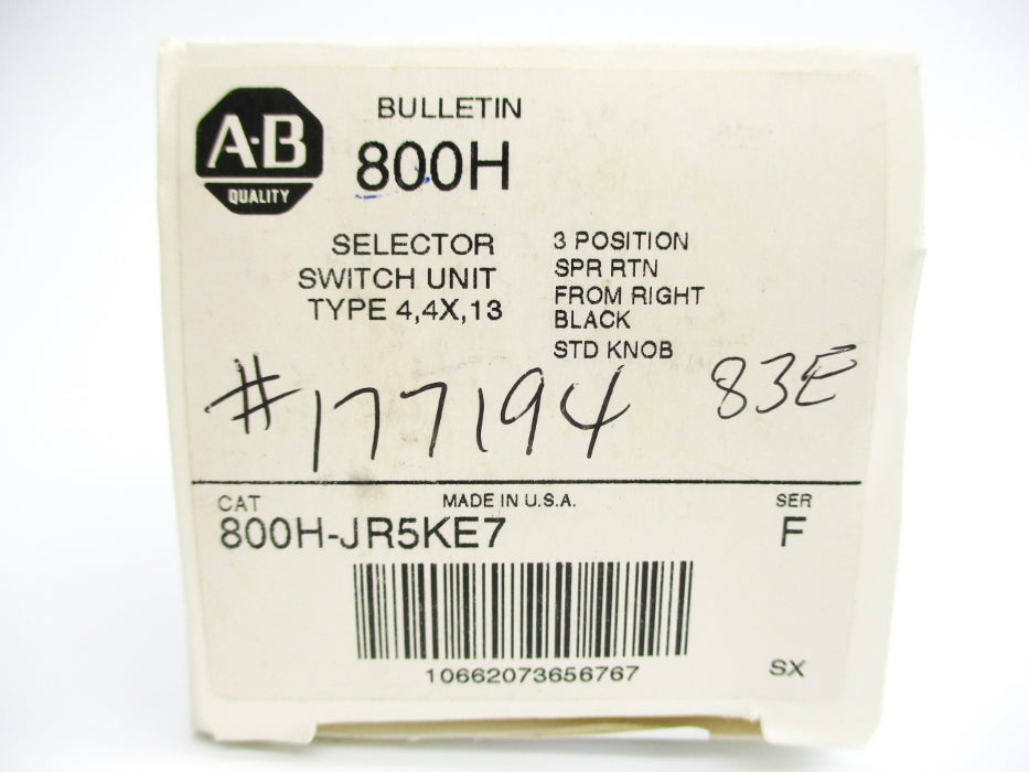 ALLEN BRADLEY 800H-JR5KE7 SER. F (WH) NSMP