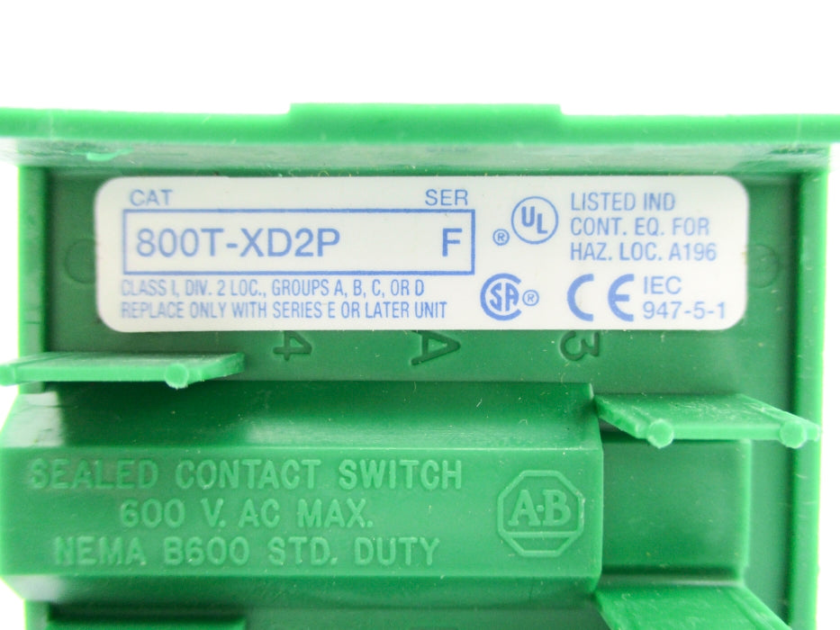 ALLEN BRADLEY 800T-XD2P SER. F NSNP