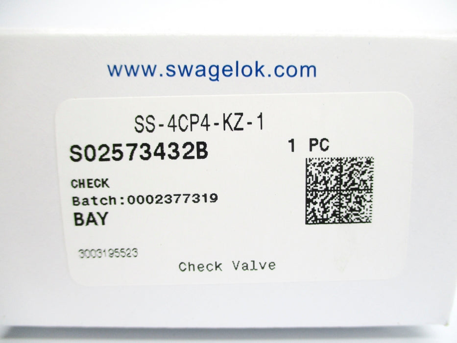 SWAGELOK SS-4CP4-KZ-1 1PSI NSMP