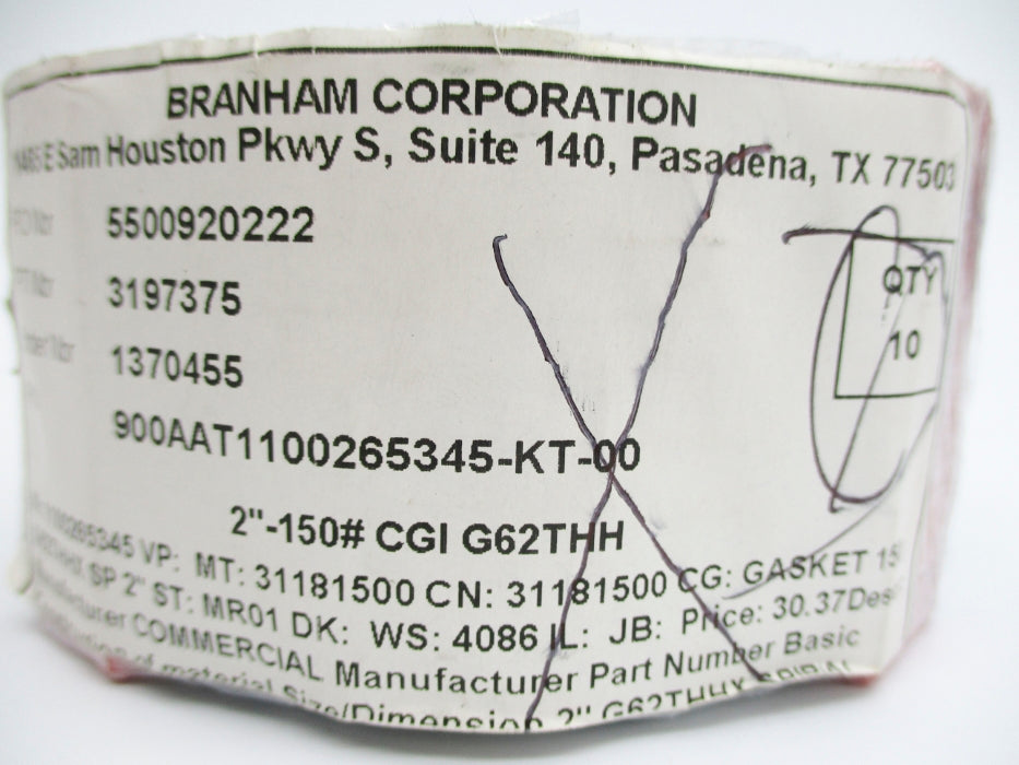 BRANHAM CORPORATION 900AAT1100265345-KT-00 (PKG OF 10) NSMP