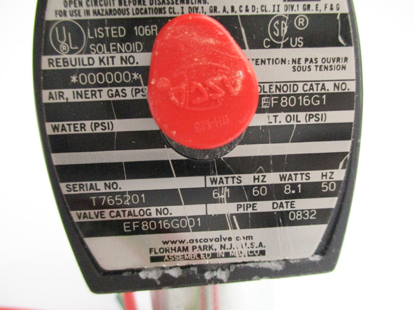 ASCO EF8016G001 110/120V UNMP