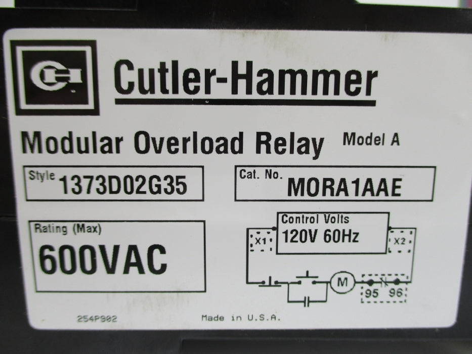 CUTLER HAMMER MORA1AAE 25A 600VAC NSNP