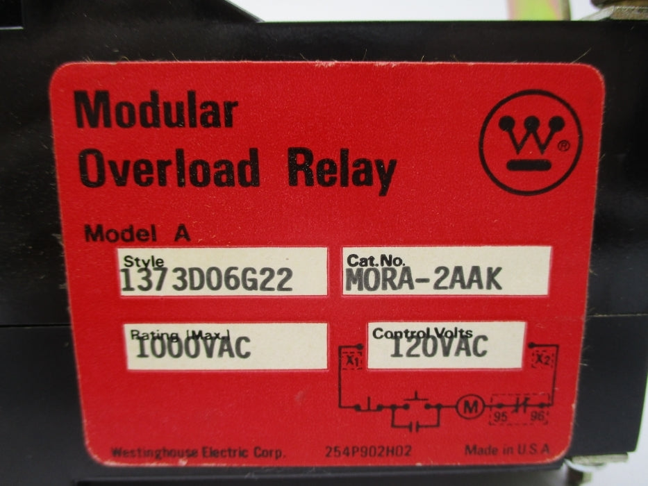 WESTINGHOUSE MORA-2AAK 1373D06G22 1000VAC/120VAC NSNP