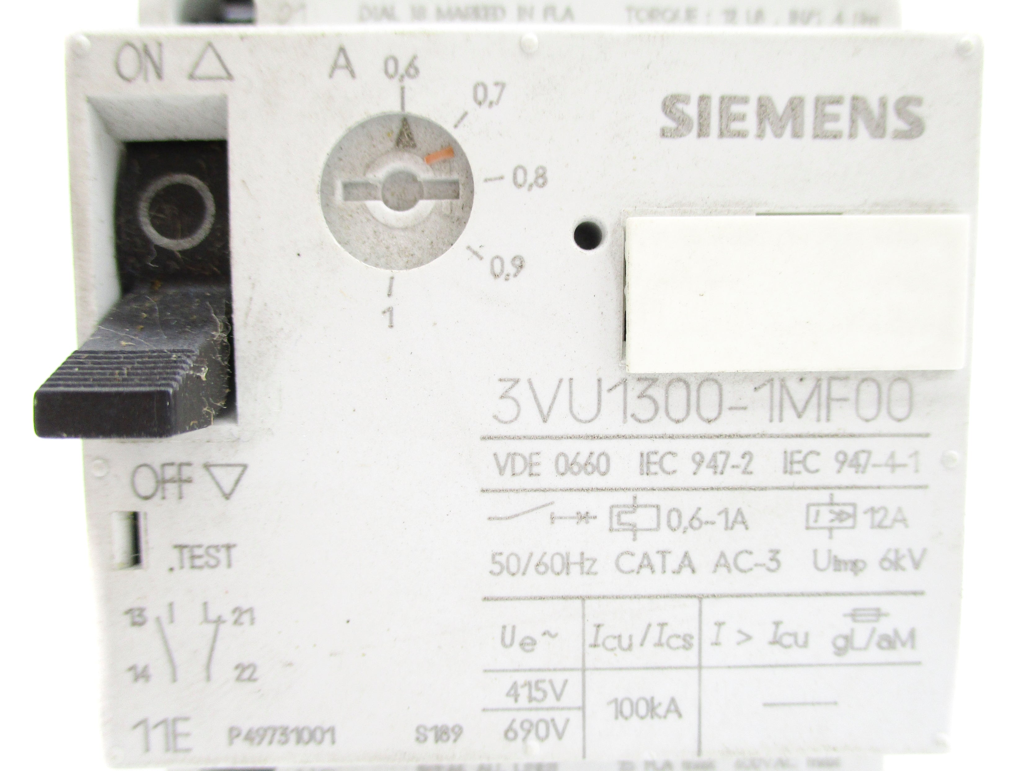 SIEMENS 3VU1300-1MF00 600V 0.6-1A NSNP