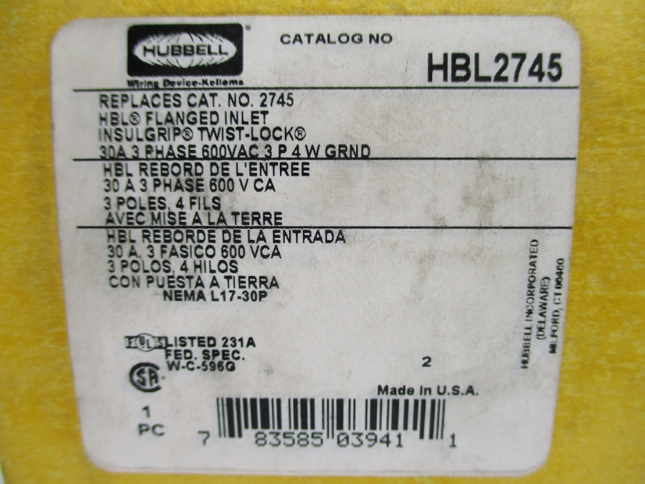 HUBBELL HBL2745 NSMP