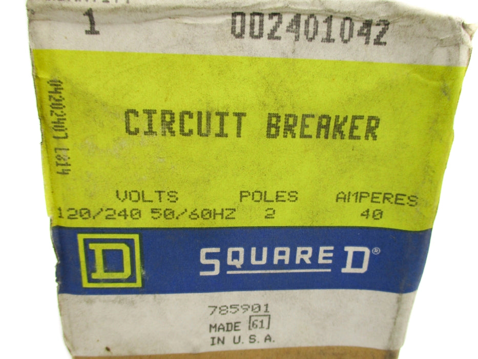 SQUARE D QO2401042 40A 120/240V NSMP
