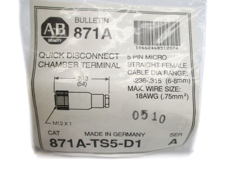 ALLEN BRADLEY 871A-TS5-D1 SER. A NSMP