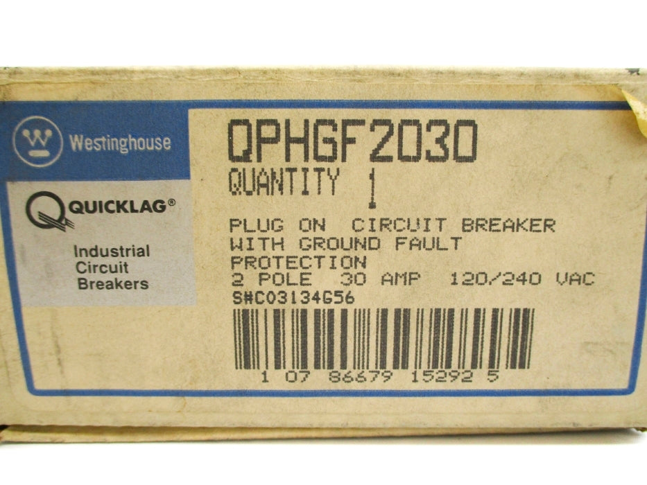 WESTINGHOUSE QPHGF2030 C03134G56 30A 120/240VAC NSMP