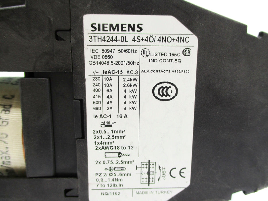 SIEMENS 3TH4244-0L 110VDC NSNP