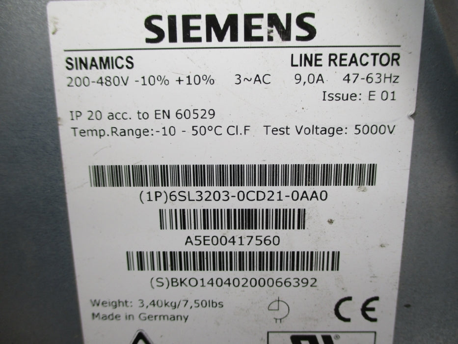 SIEMENS 6SL3203-0CD21-0AA0 (AS PICTURED) NUPI