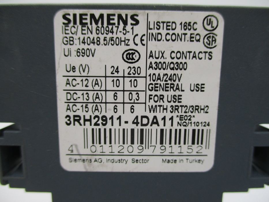 SIEMENS 3RH2911-4DA11 NUPI