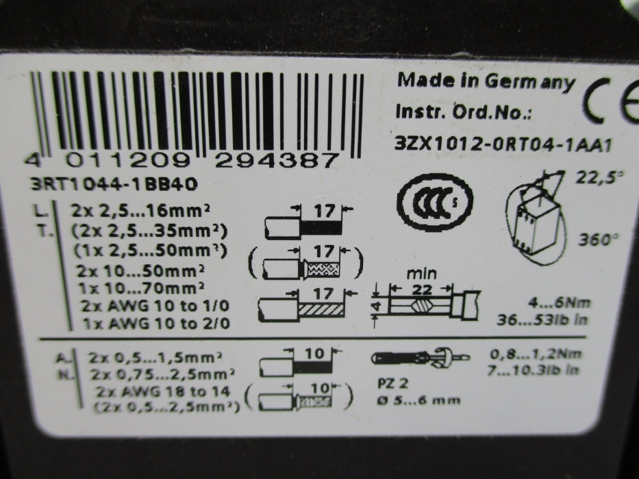 SIEMENS 3ZX1012-0RT04-1AA1 24VDC NUPI