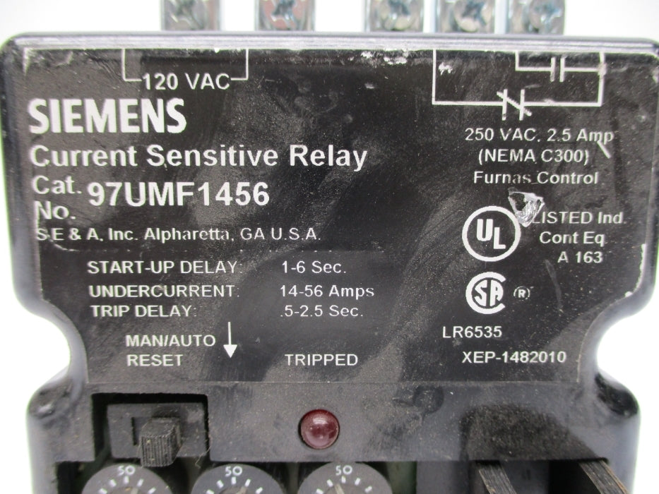SIEMENS 97UMF1456 120/250VAC 2.5A (AS PICTURED) NSNP