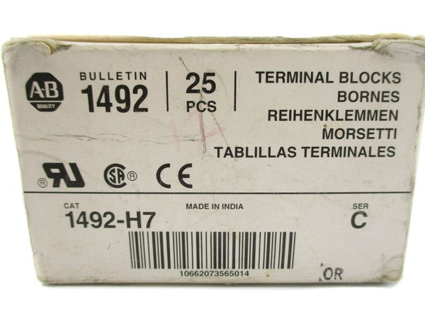 ALLEN BRADLEY 1492-H7 SER. C (PKG OF 25) (GY/BL) NSMP
