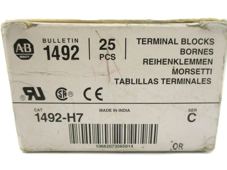 ALLEN BRADLEY 1492-H7 SER. C (PKG OF 25) (GY/BL) NSMP