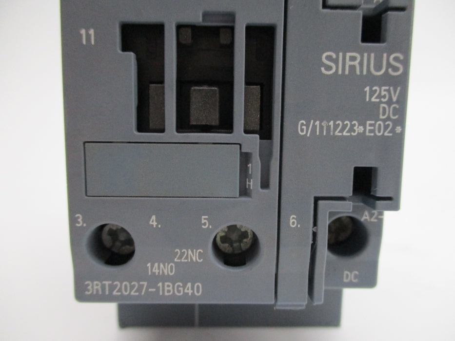 SIEMENS 3RT2027-1BG40 125VDC NUPI