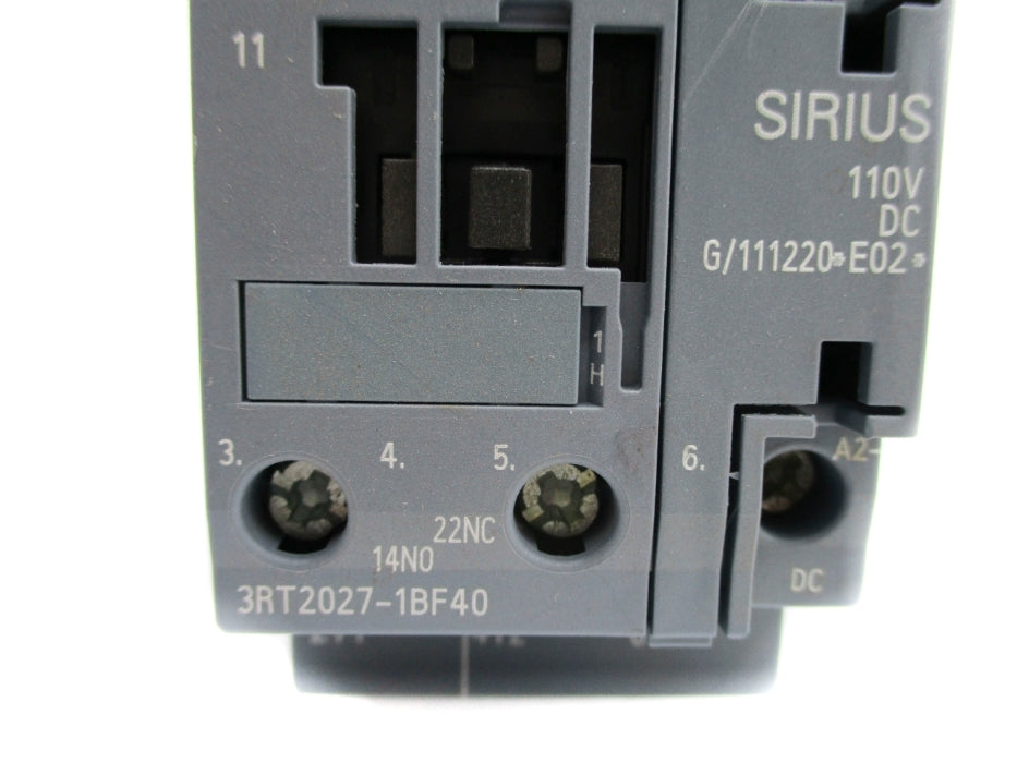 SIEMENS 3RT2027-1BF40 110VDC NUPI