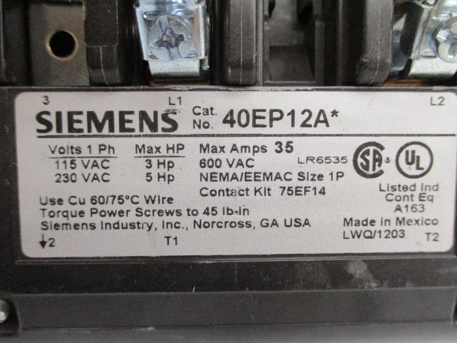 SIEMENS 40EP12A* 24V  (AS PICTURED) NSNP