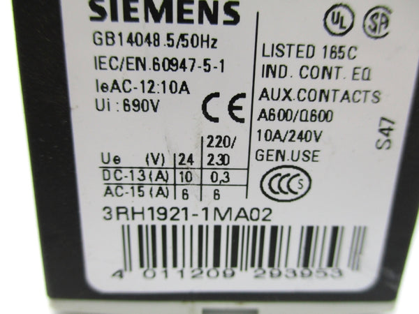 SIEMENS 3RH1921-1MA02 NUPI