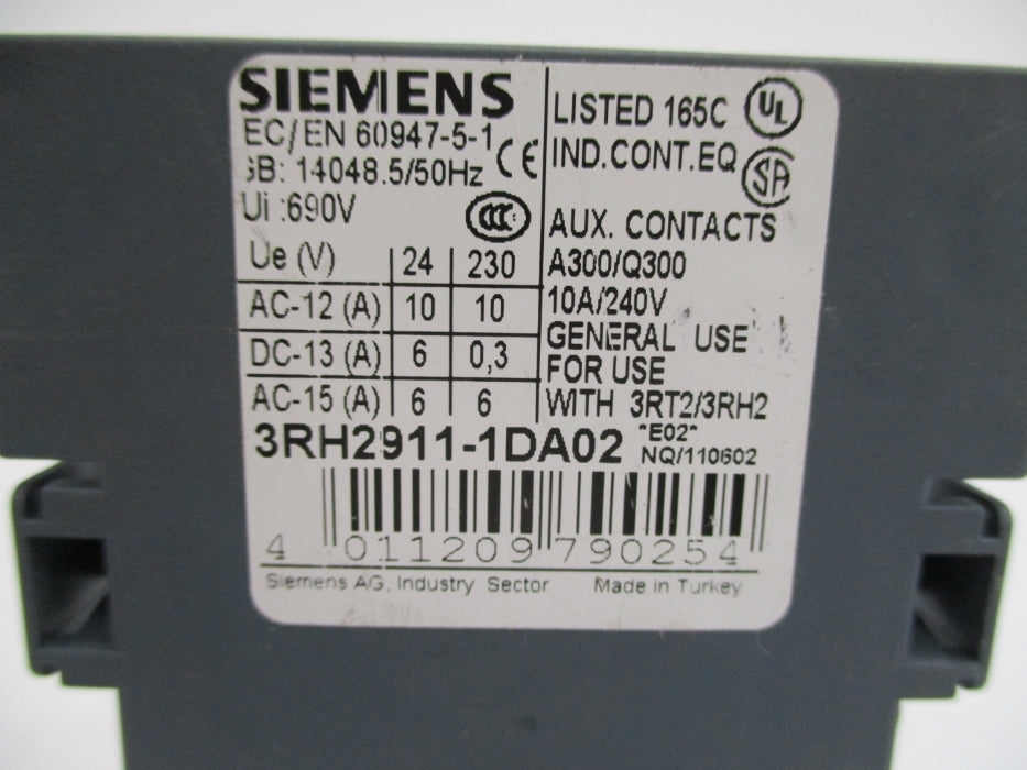 SIEMENS 3RH2911-1DA02 NUPI