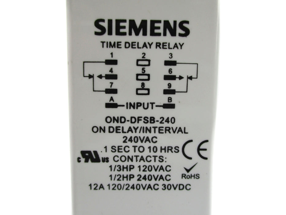 SIEMENS OND-DFSB-240 240VAC 12A 1S-10H UNMP