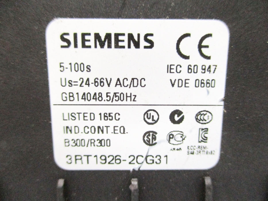 SIEMENS 3RT1926-2CG31 5-100S NUPI