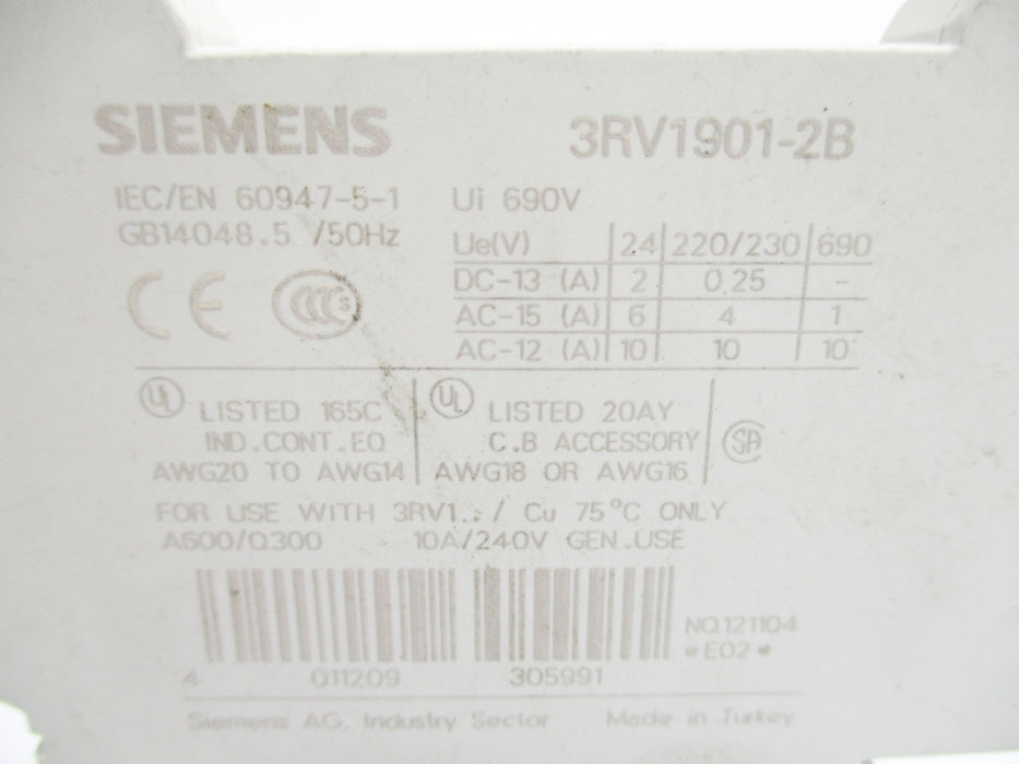 SIEMENS 3RV1901-2B NUPI