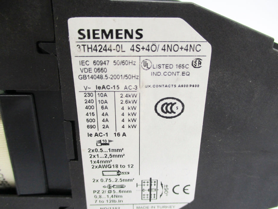 SIEMENS 3TH4244-0L 110VDC NUPI