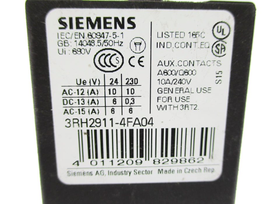 SIEMENS 3RH2911-4FA04 NUPI