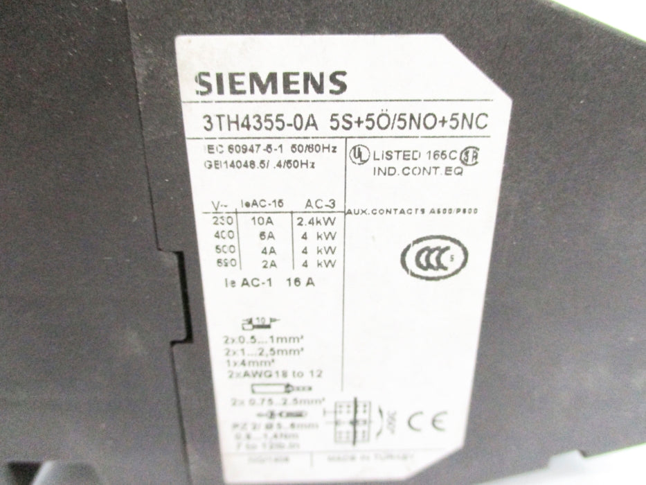 SIEMENS 3TH4355-0A 183/220V NUPI