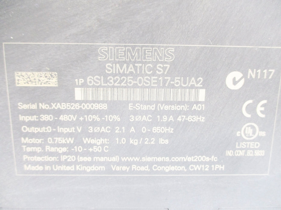 SIEMENS 6SL3225-0SE17-5UA2 NUPI