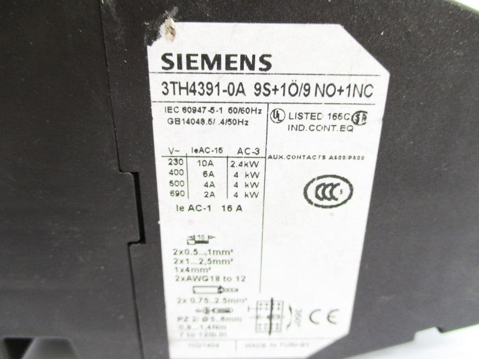 SIEMENS 3TH4391-0AC2 24V NUPI