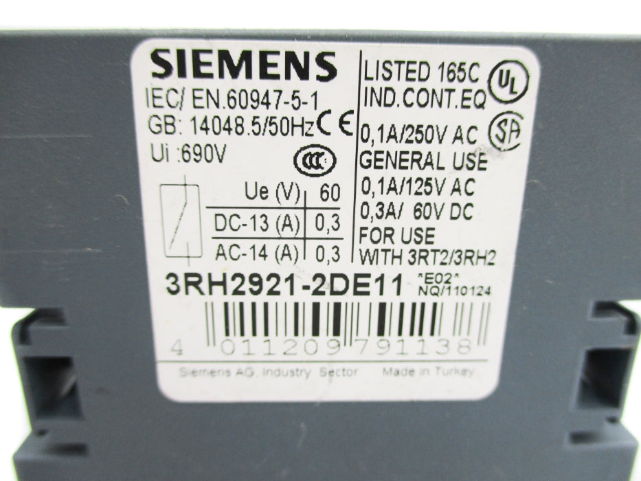 SIEMENS 3RH2921-2DE11 NUPI