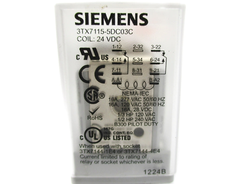 SIEMENS 3TX7115-5DC03C 24VDC 16A NUPI